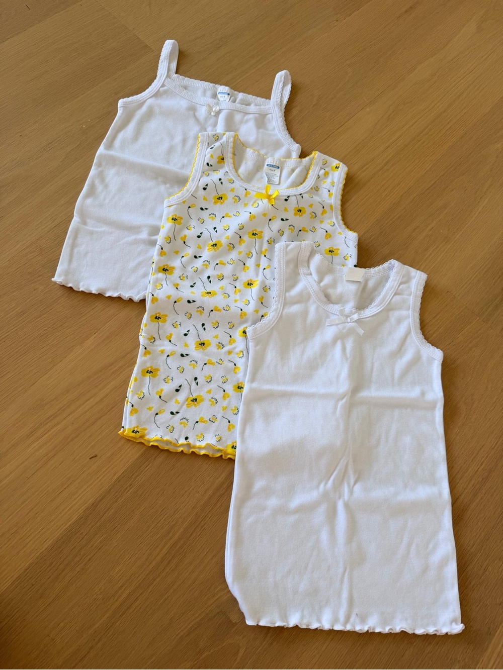 NWT Girls White & Yellow Tank Top Set - Floral Print
